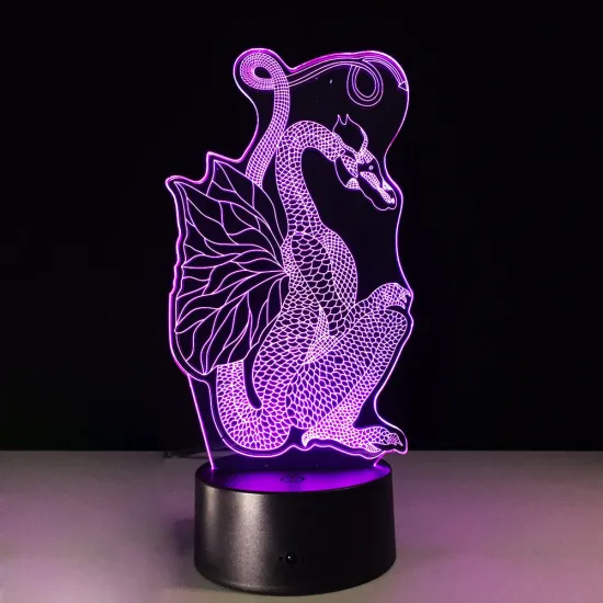 Hot Sale 3D Illusion Dinosaur Night Light - Touch Switch LED Desk Lamp
