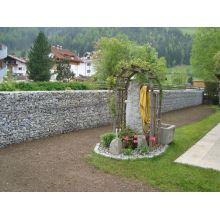 Plantador de gabion ao ar livre e designs de bancada