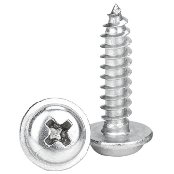 Black Zinc Philips Cross Recessed Pan Washer Head Self-Tapping Screw with Collar for Komatsu PC400 Excavator: Screw, Bolt, and Nut Set