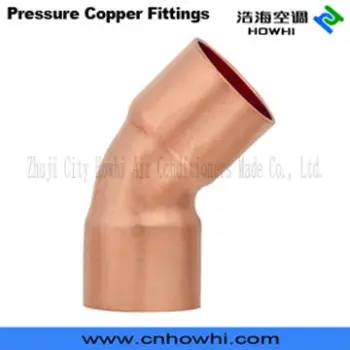 Copper 45 Degree Elbow for Refrigeration and Plumbing, ASME/ANSI