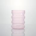 Colored Drinking Water High Borosilicate Glass Ripple Cup