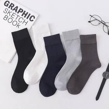 Super Soft Custom Bamboo Fiber Crew Socks - Men's Business Bamboo Dress Socks