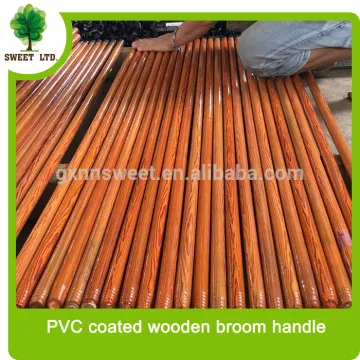 Wholesales eucalyptus wood handle for brush with PVC coated shovel handle