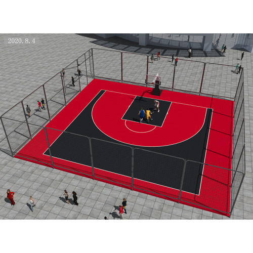 Portable PP interlocking floor tiles for basketball court