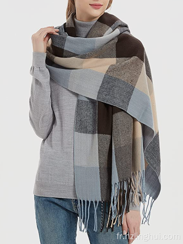 Fashion Long Châle Big Grid Winter Warm Scarf