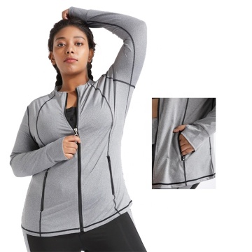 Zipper Loose Long Sleeve Jacket For Plus Size