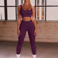 Crop Top Leggings Πλεκτή αθλητική φόρμα