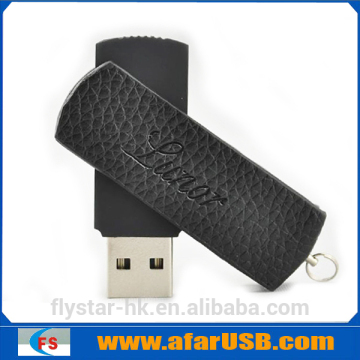 Hot Swivel USB with black leather cover