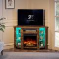 Kamin-Eck-TV-Stand- und LED-Leuchten