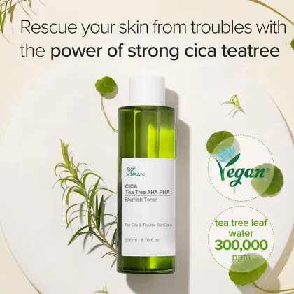 Vegan CICA Tea Tree AHA PHA Anti Acne Facial Toner