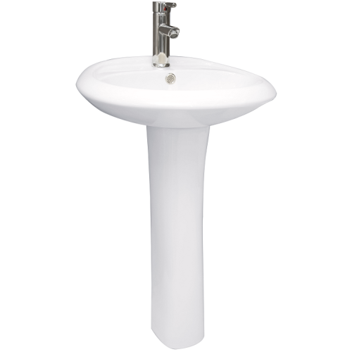 Bathroom Floor Standing Ceramic Pedestal Wash Basin