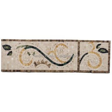 Wholesale Cheap Natural Handmade Marble Mosaic Flooring Border Designs for Hall
