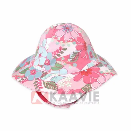summer sun protective fishing hat infant baby floral polyester bucket hats