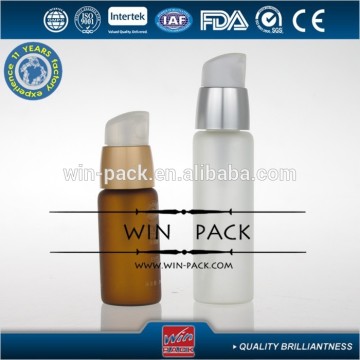 25ml amber lotion bottle with matte gold pump