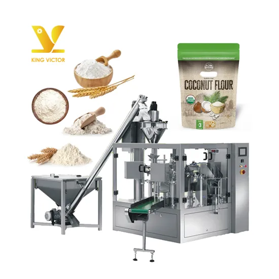 Automatic Powder Filling Machine for Zipper Bags and Doypack Pouches