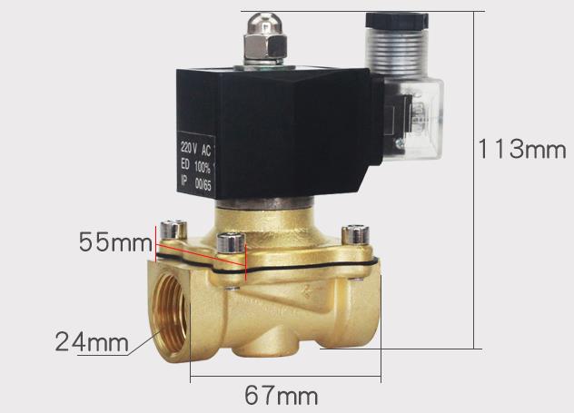 Overall dimension of ADK11-20A/G/N NC Pilot Kick Electromagnetic Valve