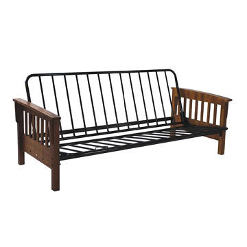 Wood Single Sofa Bed with Metal Frame, Measures 187 x 135 x 57cm