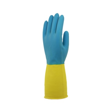 Silicon Reusable Waterproof Flocked Lined Latex Rubber Household Gloves For Washing Cleaning