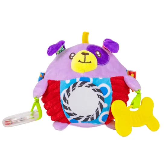Multifunctional Baby Toys Gift Set: Squeaky, Crinkle, Rattle, Teething, and Mirrored Plush Ring Tugs