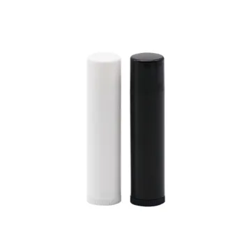 Black And White 5g Plastic Lip Balm Tube