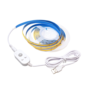 USB-Powered 5V Intelligent Sensor Switch: 320LED High-Density COB LED Strip Light with Human Body Induction and Dimmable Function