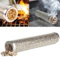 Round BBQ Grill Hot Cold Smoking Mesh Tube Smoke Generator Stainless Steel Smoker Wood Pellet Kitchen Outdoors Barbecue Supplies