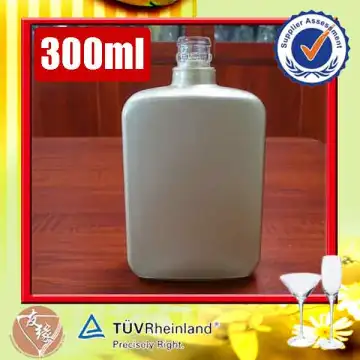 Alcohol packaging small square 300 ml glass bottles sale