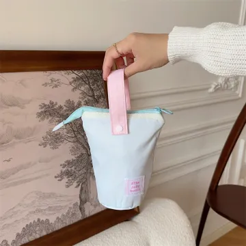 Customized Reusable Zipper Small Canvas Tote Bucket Bag