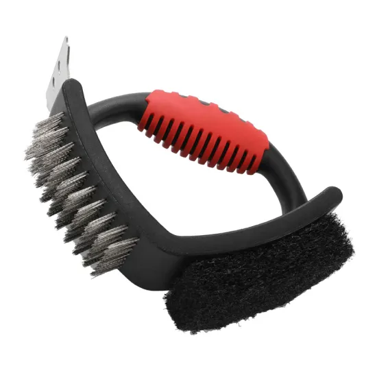 3 In 1 Rust Resistant Stainless Steel bbq Grill Cleaning  Brush