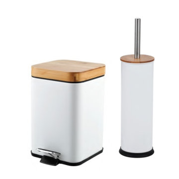 3L Foot Pedal Garbage Bin with Toilet Brush Set