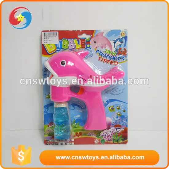 Plastic cartoon cute animal dolphin bubble gun toy with light
