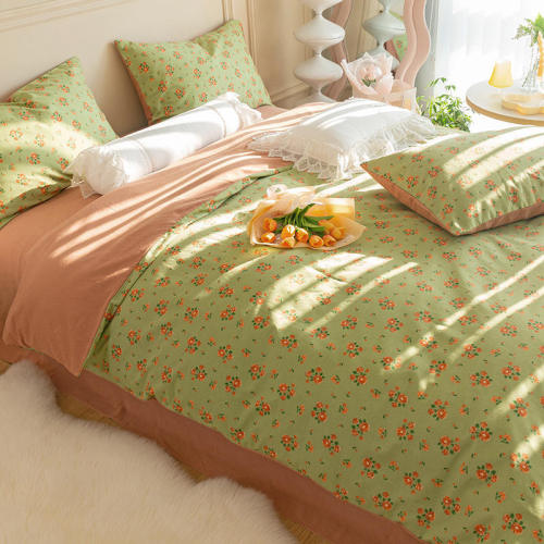 Cotton Home Printed 4-Pieces Bedding Set Cotton Home Printed Quilts Cover 4-Pieces Bedding Set Factory