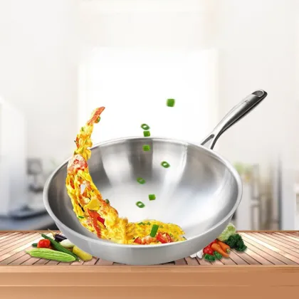 Titanium round bottom wok
