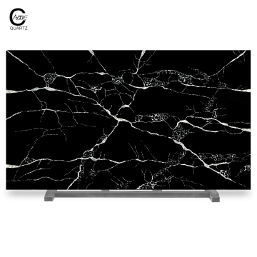 Wholesale Artificial Black Quartz Slabs Jumbo Size 3500x2000mm 3cm Thick for Countertops