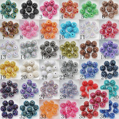 10-22 MM Crystal Strass Shamballa Diso kralen