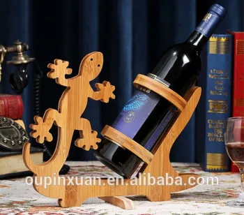 Gecko shaped Wine carrier , 2015 promotion bamboo wine rack ,