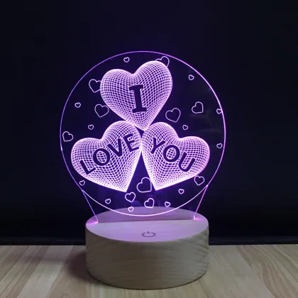 3D Night Light I Love You Illusion Lamp