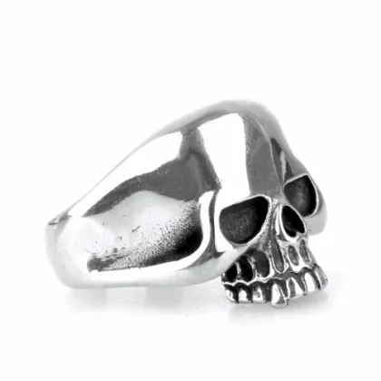 Jewelry Titanium steel ring skull silver