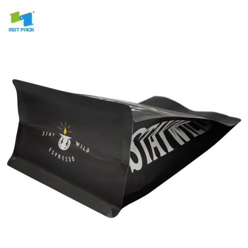 black plastic tea stand up pouch bags design