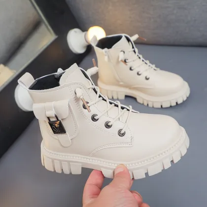 New Design: High Quality Winter Children's Non-Slip PU Leather Martin Boots for Girls - Trendy Outdoor Footwear