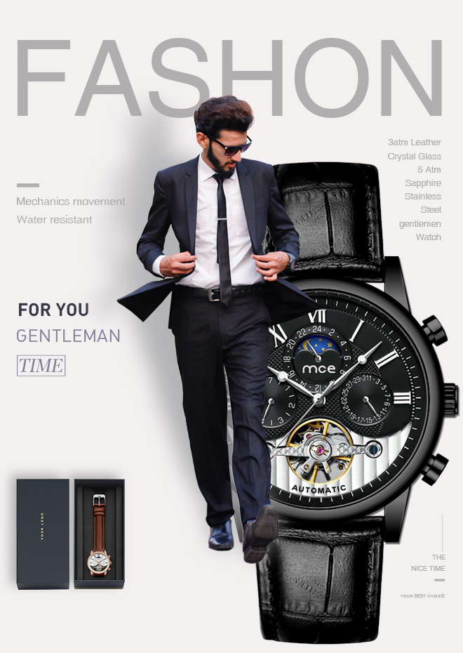 Custom logo brand MCE automatic watch