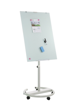 Magnetisch bewegliches Flipchart aus gehärtetem Glas, mobile Whiteboard