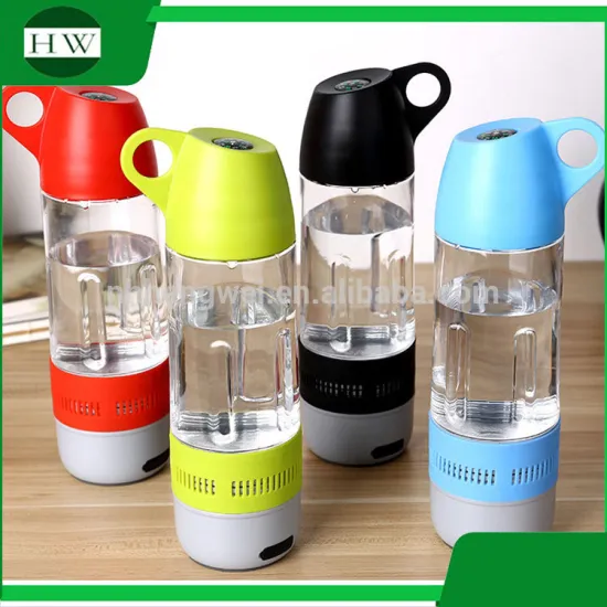 plastic waterproof outdoor travel portable compass usb charging bicycle tea water bottle mug cup with bluetooth speaker
