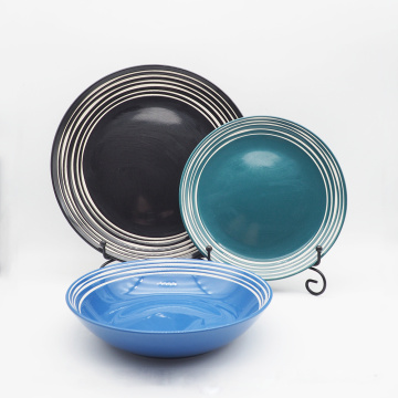 Platos de cerámica y tazones de alta calidad platos de cena platos de mesa de porcelana cerámica colorida vajilla
