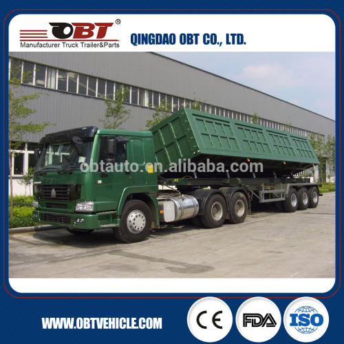 2016 OBT brand 50ton steel side dumper trailer made in China