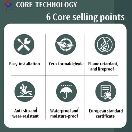 Wear Resistant Waterproof Click Wood Grain Flooring Tiles