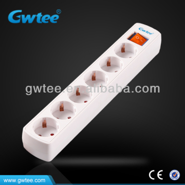 Eu standard french style 6 way extension electrical socket GT-6146   . Quality Assured