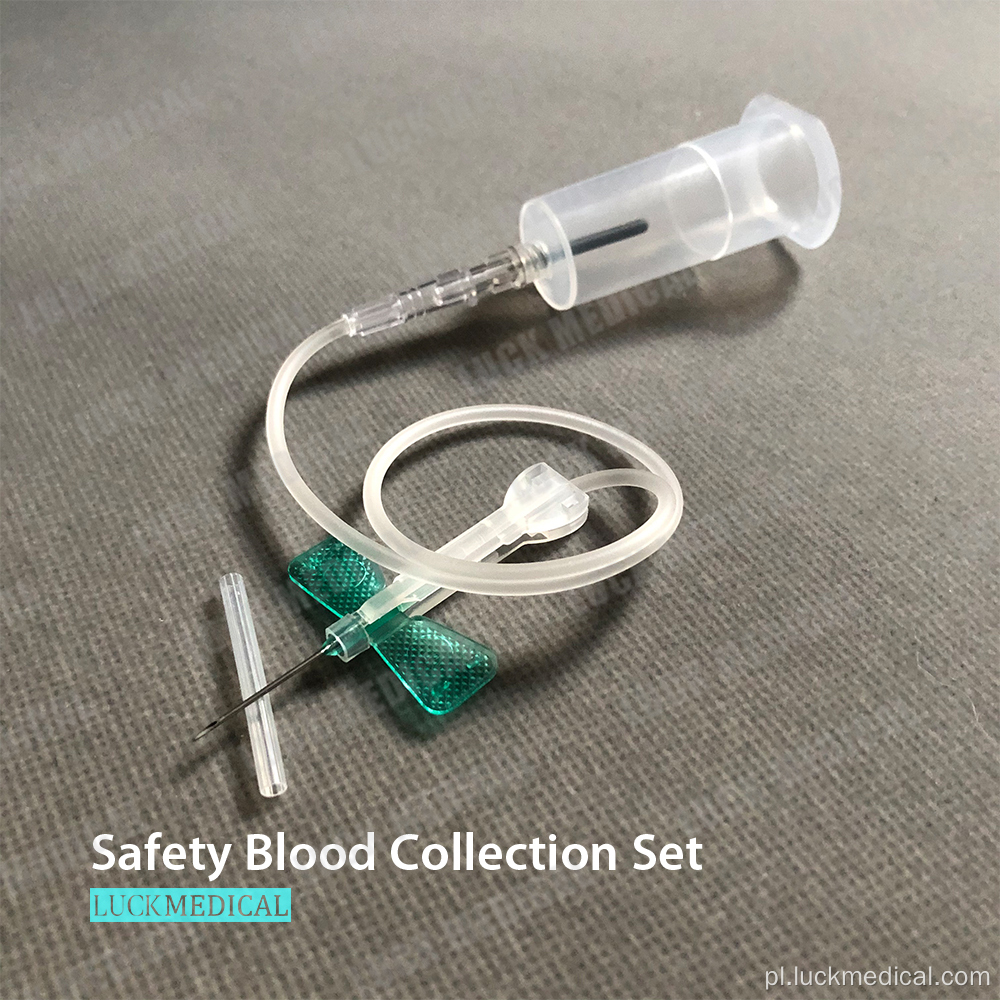 Zestaw zbierania krwi bezpieczeństwa z pojedynczym użyciem uchwytu