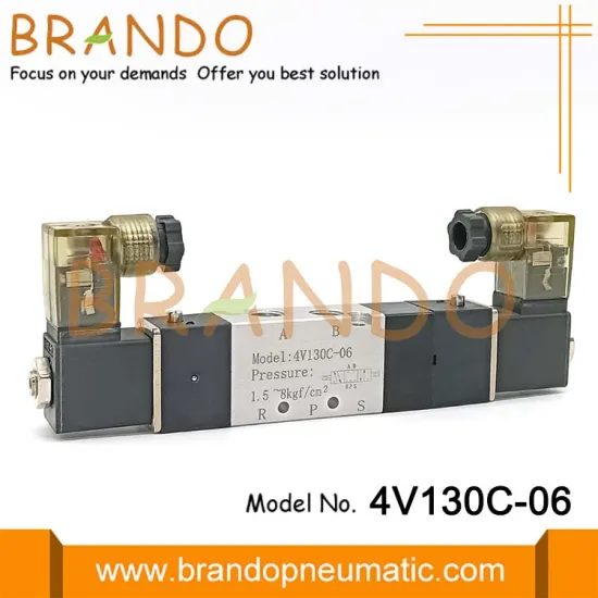 4V130C-06 1/8'' 5/3 Way Pneumatic Air Solenoid Valve 12V 24V 110V 220V