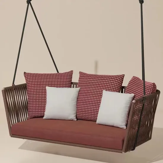 Customizable Outdoor Rattan Rope Swing Chair for Garden and Courtyard Sunbathing